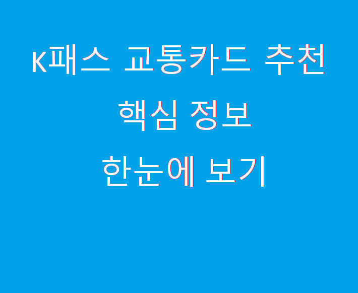 K패스 교통카드 추천, 체크카드와 신용카드 무엇이 더 유리할까